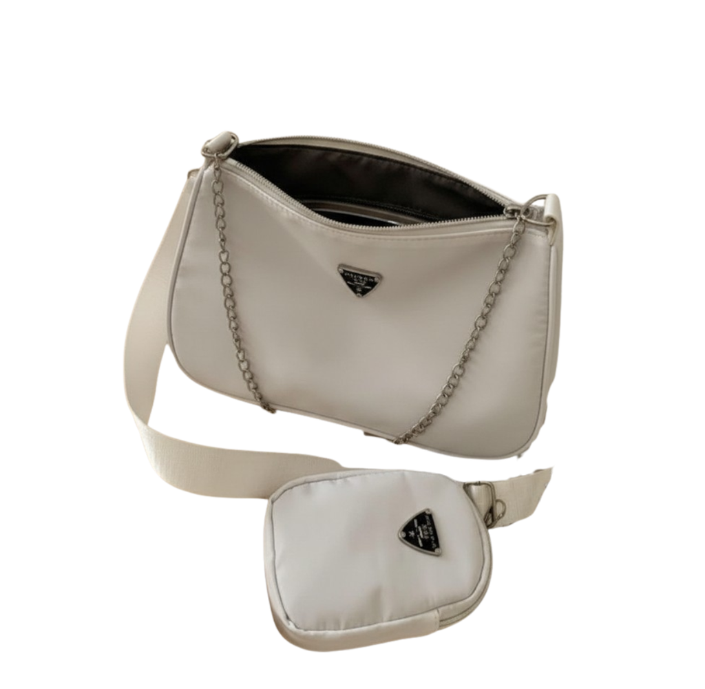 Nylon 2-in-1 Chain Shoulder Bag Set| Wholesale Price| Min: 6 Items.