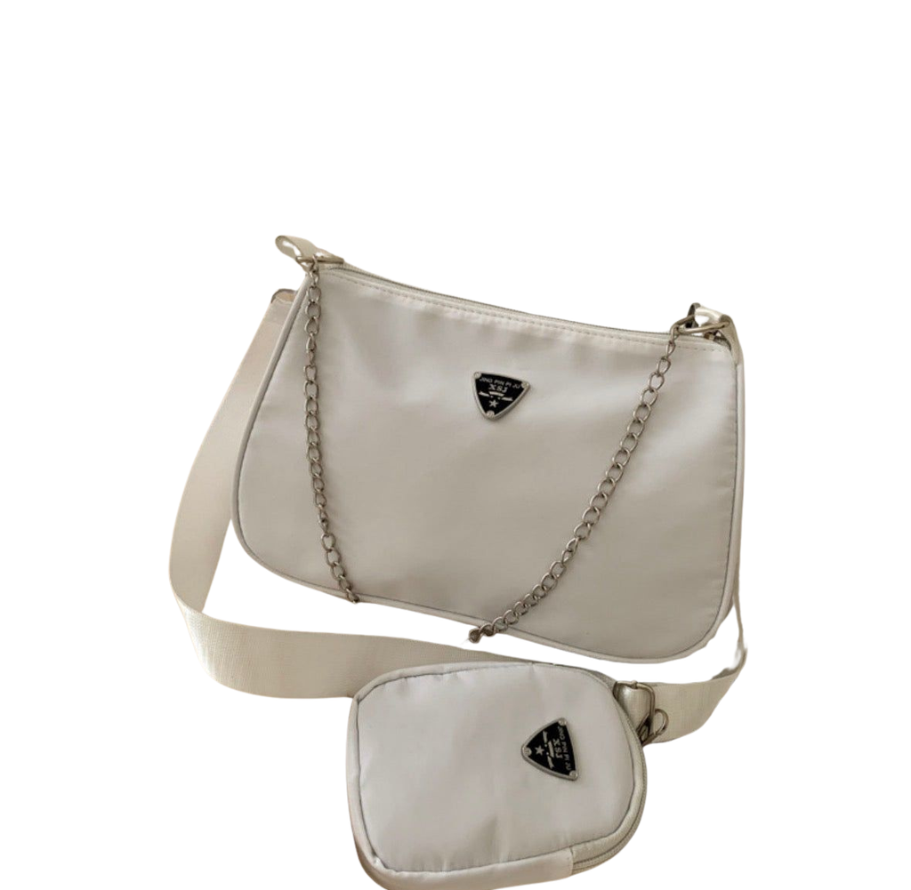 Nylon 2-in-1 Chain Shoulder Bag Set| Wholesale Price| Min: 6 Items.