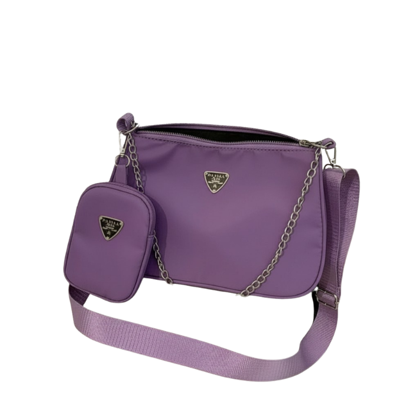Nylon 2-in-1 Chain Shoulder Bag Set| Wholesale Price| Min: 6 Items.