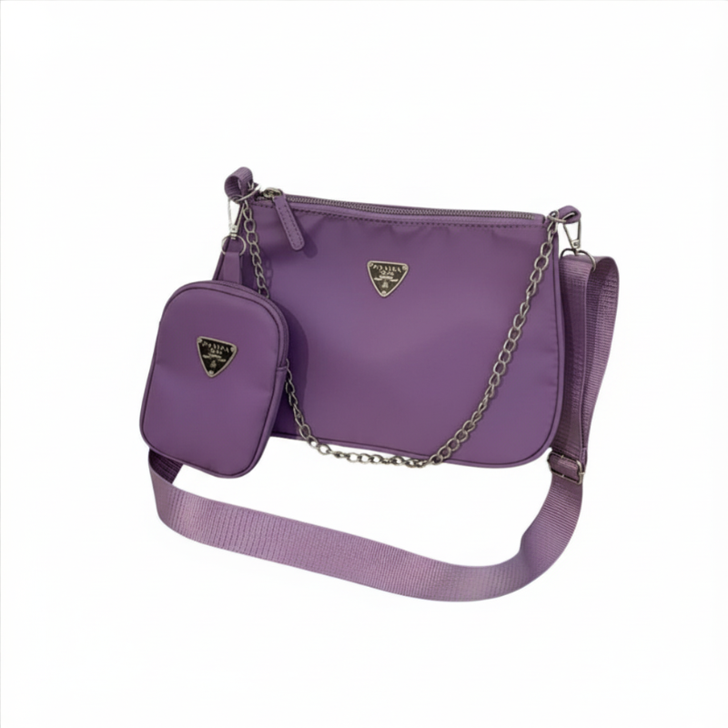 Nylon 2-in-1 Chain Shoulder Bag Set| Wholesale Price| Min: 6 Items.