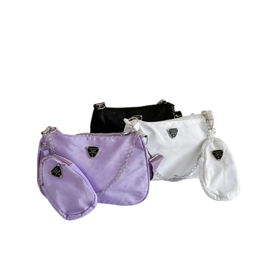 Nylon 2-in-1 Chain Shoulder Bag Set| Wholesale Price| Min: 6 Items.